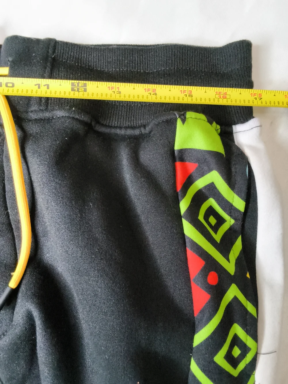Black Men's Joggers with Multicolor Geometric Side Stripes